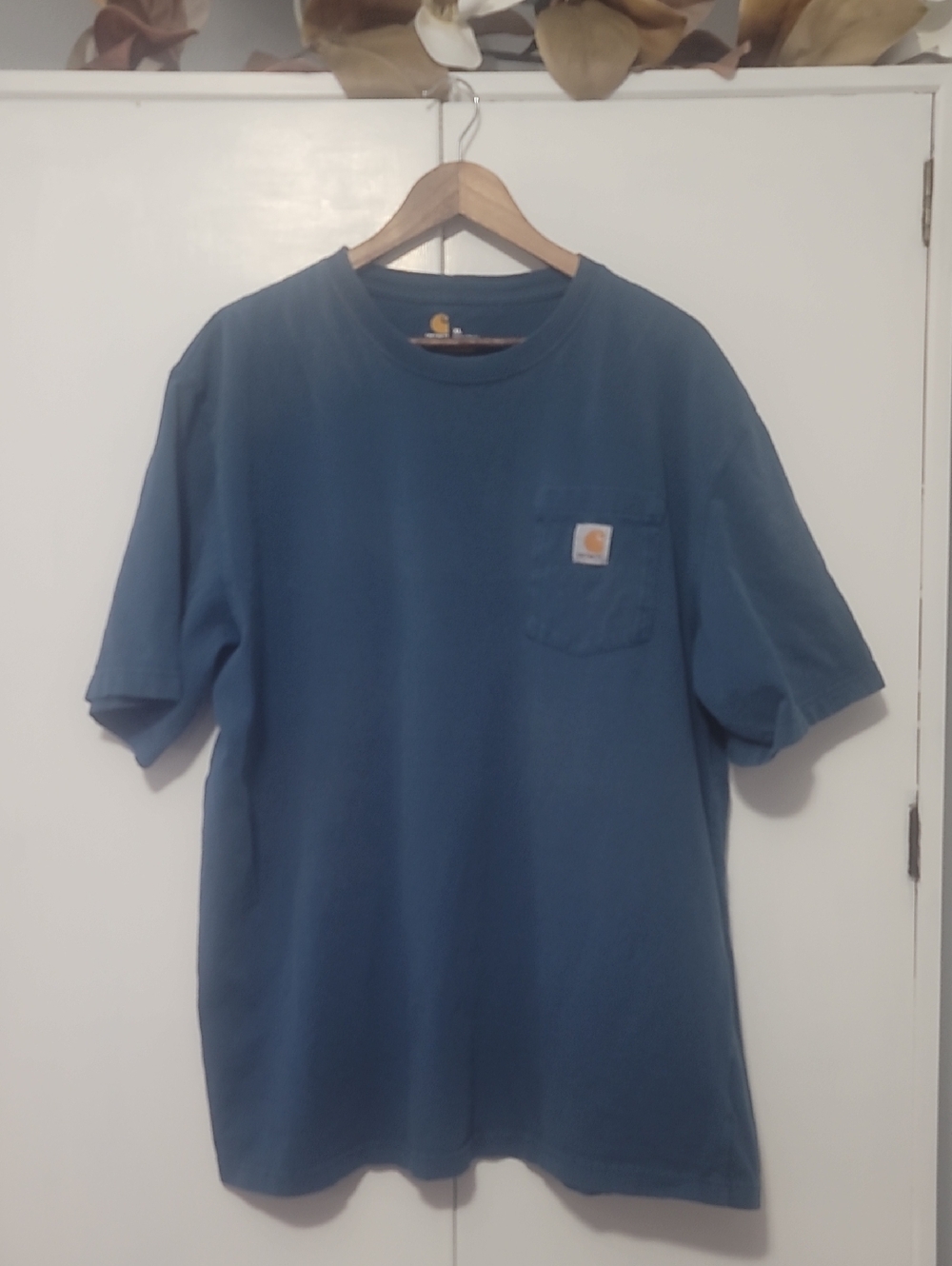 Carhartt Men's Short-Sleeve Pocket Tee in Blue